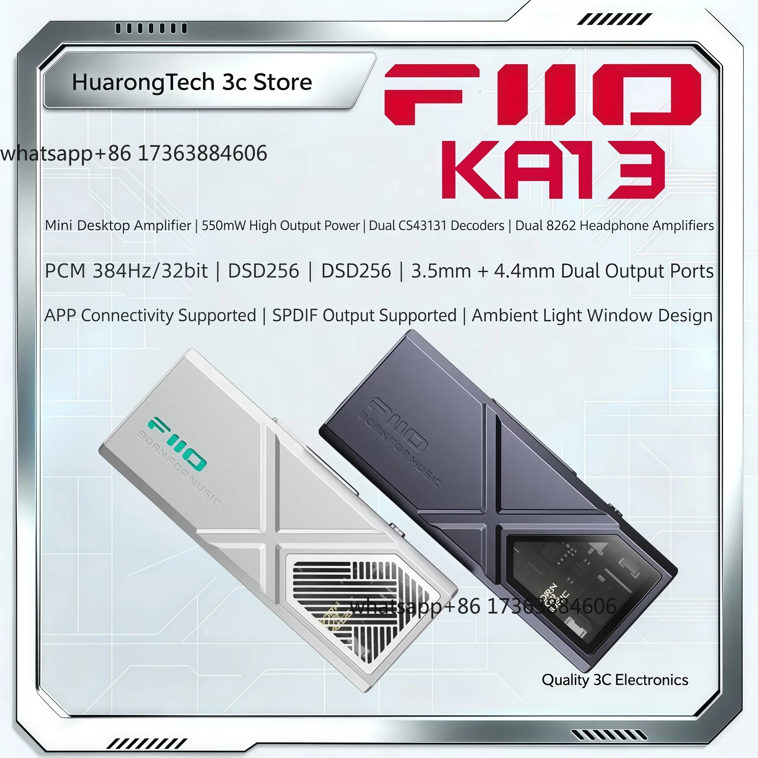 Headphone Amplifier Dac - KA13 Amplificatore per Cuffie USB DAC